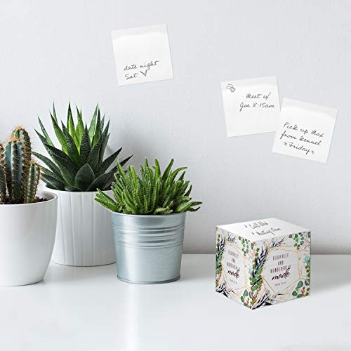 Religious Sticky Note Cube / 2.75\" Memo Block Printed On 4 Sides/Modern Floral Christian Design - Thumbnail 4