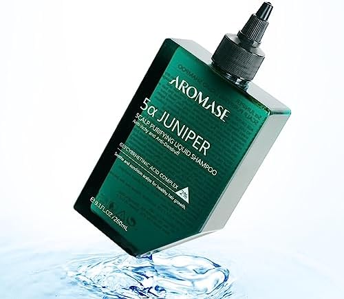 AROMASE 5α Juniper Scalp Purifying Liquid Shampoo, Scalp Deep Cleanser Helps to Soften Scalp Buildup, Ideal for Dandruff, Psoriasis, Dermatitis, Dry & Sensitive Scalp, Oily hair, Scalp Exfoliator (9.1 Fl Oz)