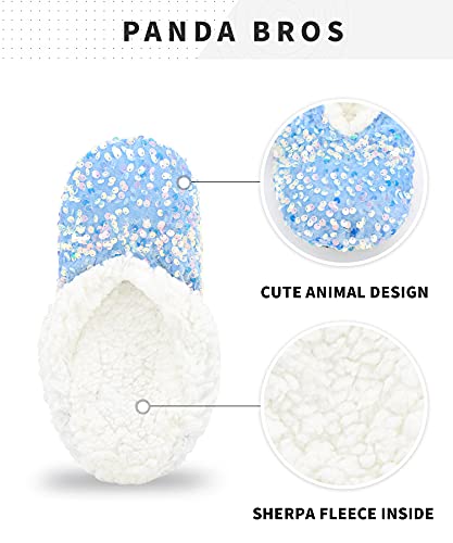 Image of Panda Bros Womens Ballerina Sequin Slippers, Bling House Slippers With Grippers