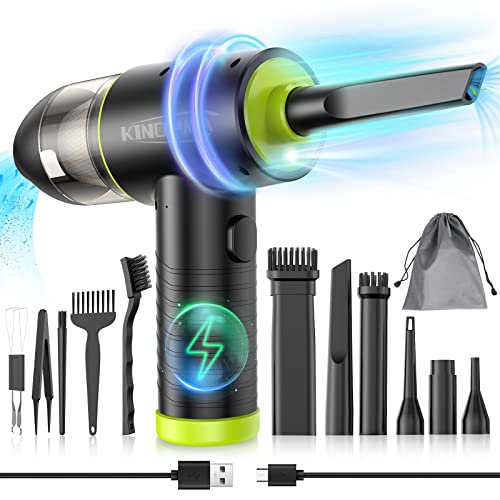 Compressed Air Duster Kindpma Electric Air Duster And Vacuum 2 In 1,3-Gear To 110000Rpm Cordless Duster Replaces Air Cans/Pump For Computer Keyboard Camera Car Home Cleaning #TOP2