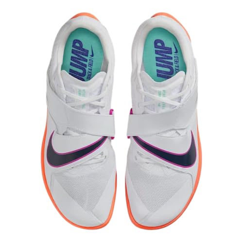 Image of Zoom Elite Long Jump Shoes (Unisex - White /Black-Laser Orange-Hyper Pink) by Nike