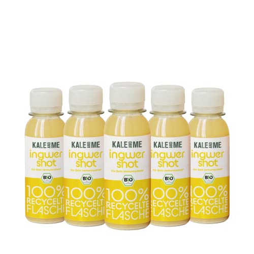 Kale&Me Bio Ingwer Shot Bundle, 8 Flaschen To Go à 85 Milliliter mit scharfem Ingwer, Apfelsaft und Zitronensaft, aus regionaler Produktion, ohne Zusatzstoffe & vegan Cover