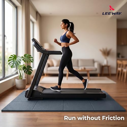 Image of Leeway Gym Mats for Floor | SBR (Set of 8, 10mm, 20 inchx20 inch) Grey | Gym Floor Mat Rubber for Heavy Workout | Equipment Matt for Home Exercise | | Yoga Rubber Tiles, Kids Rooms Heavy Duty Flooring Sheet