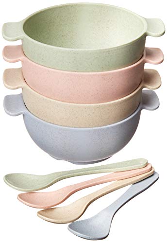 Wheat Straw Plastic Bowls-unbreakable-reusable- Microwave- Dishwasher Safe Cereal Bowl/Dinnerware Set/Bpa Free,Eco Friendly/perfect For