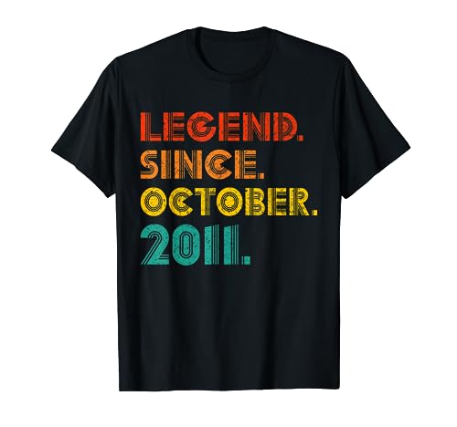 Legend Since October 2011 Vintage October 2011 Idea Birthday T-Shirt
