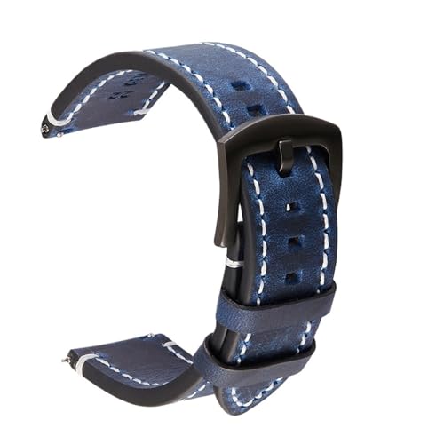 [����] YingYou ���v���v�X�g���b�v 18mm 20mm 22mm 24mm ���v�X�g���b�v �_�[�N�u���E�� �O���[ �u���b�N �u���[ �O���[�� ���U�[�X�g���b�v(Blue,22mm)