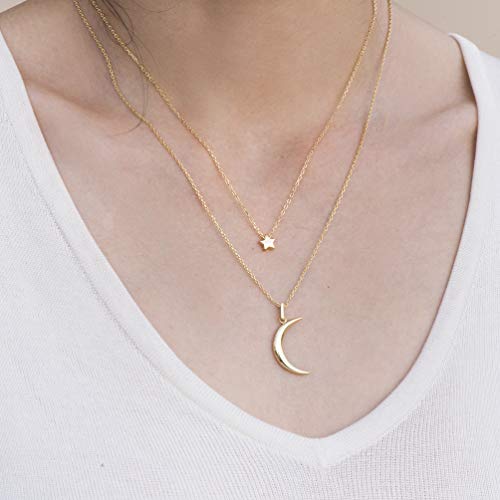 S.leaf Sterling Silver Simple Square/Star Pendant Necklace Dainty Gold Necklaces For Women (Star_Necklace_Gold) #TOP4