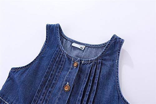 Mud Kingdom Little Girl Denim Sundress Cute Embroidered Patterns Jumper Sleeveless Casual Dress3
