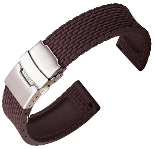 Bracelet montre plongée caoutchouc 24mm étanche à boucle déployante sport