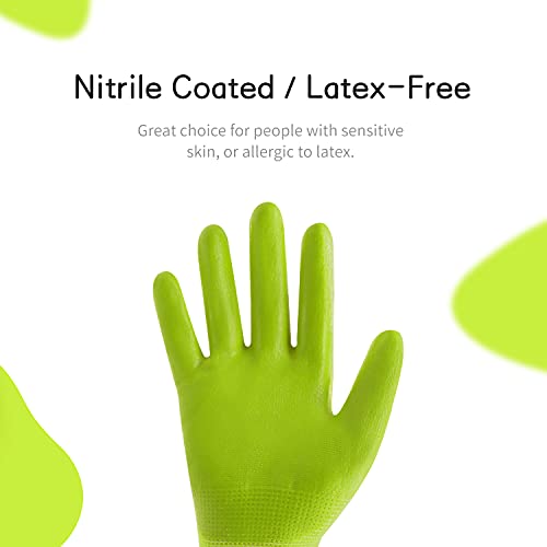 Handlandy Kids Gardening Gloves For Age 2-13 Latex Free, 3 Pairs Nitrile Coated Toddler Garden Gloves For Childrens Little Girls Boys Youth (Size 2 (For Age 2-4)) #TOP1