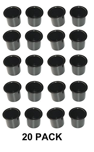 Image of Plastic 2 7 /8 Black Drop in Cup Holder Plastic Multipack Wholesale Bulk Listing Poker (20)