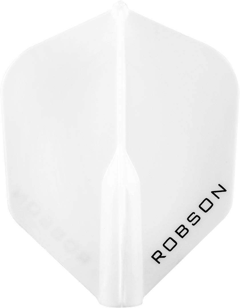 Robson Plus Dart Flight No. 6 Clip On Flight Very Robust Long Lasting (White)
