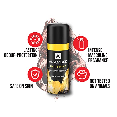 Image of Aramusk Deodorant For Men With Long Lasting Fragrance| Musk, Intense, & Speed Everyday Wear Body Spray Assorted Pack| 150ml Each