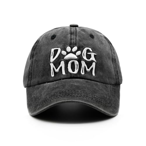 Waldeal Women's Embroidered Dog Mom Hat Adjustable Denim Baseball Cap