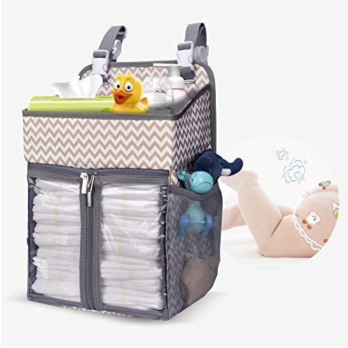 Image of BAGLHER Hanging Diaper Organizer,Baby Diaper Organizer is Suitable for Hanging on Diaper Table,Nursery, and All Cribs.Baby Supplies Storage Diaper Rack,Diaper Stacker.
