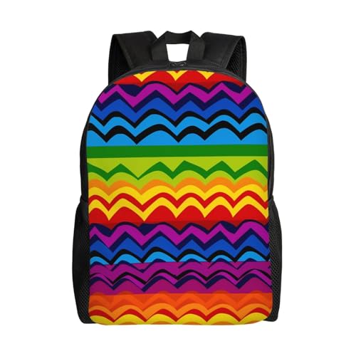 Reiserucksack für Damen und Herren, leicht, 17 Zoll, Laptoptasche, Gay Pride, Regenbogenmuster, Rucksack, lässiger Tagesrucksack