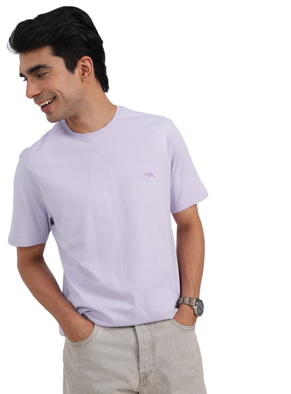 Men Compact Cotton Yarn Crew T-Shirt-image-0