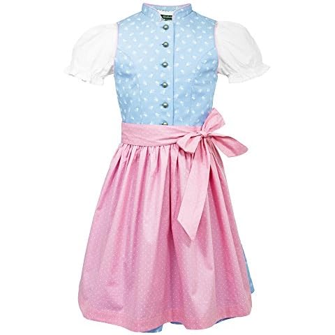 Maddox Kinder Dirndl Almtal mit Stehkragen - Hellblau Rosa Gr. 140 Cover