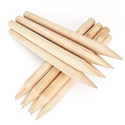 ShanQian 20 clavijas redondas tratadas de 400 mm, estacas de madera puntiagudas, postes de valla de madera dura de jardín para marcar el límite de señalización, 30 mm de diámetro Cover