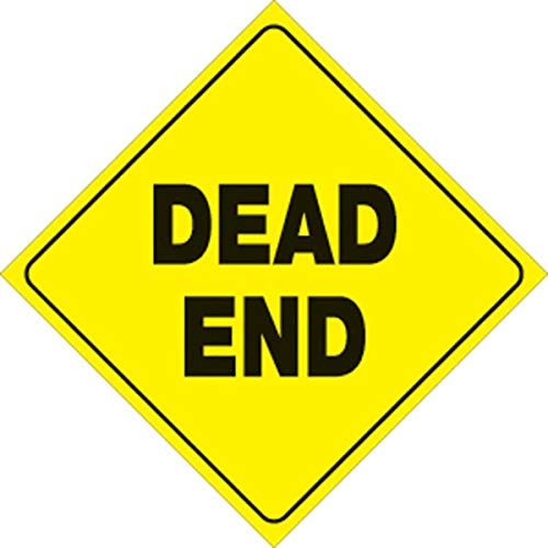 Yellow Plastic Reflective Sign 12" - Dead End - 472 DE YR