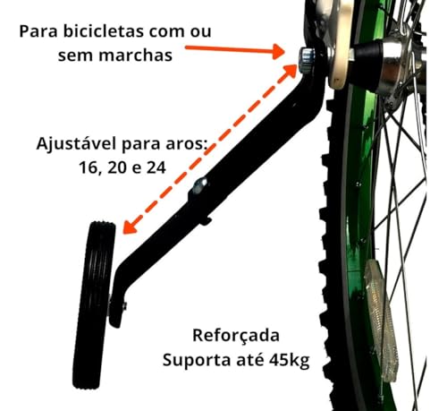 Roda Lateral 16, 20 e 24 Regulável Reforçada - Elleven