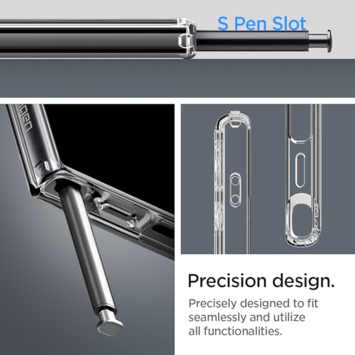 Spigen Ultra Hybrid Metal Ring MagFit Designed for Galaxy S24 Ultra Case (2024) [Military-Grade Protection] Compatible with MagSafe - White