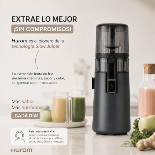 Miniatura 2 de Extractor De Zumos Y Verduras De Alta Capacidad - Licuadora Prensado En Frío Con Cámara Easy Clean Entrada Amplia Control De Pulpa Motor Silencioso Y Eficiente Hurom