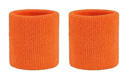 CARE N TOUCH Gym Wrist Band for Men and Women - Cotton Wristband, 2.5 inch (Orange)