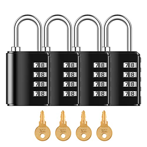 ORIA Combination Padlock, (Newest) 4 Pack Combination Locks,...