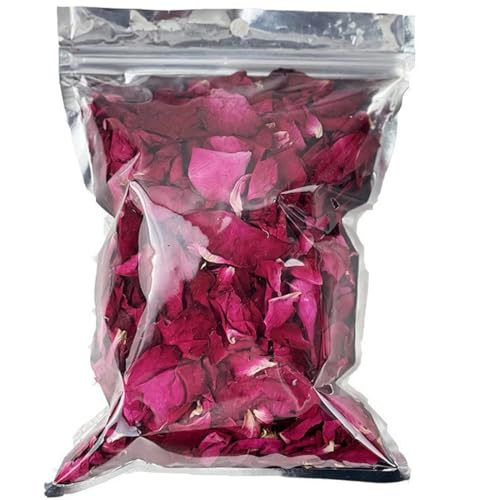 PNPGDYK 100g Pétales de Rose Séchées Naturelles Véritables Fleurs Rouges Séchées pour Le Bain des Pieds, Le Bain, Le Spa, Le Mariage, Les Confettis pour La Maison, Les Loisirs Créatifs