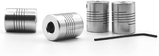 PURIN (Pack of 4pcs) Flexible Shaft Coupling 5mm to 8mm Shaft Aluminum Casing with Hexagon Wrench for 3D Printer or CNC Machine