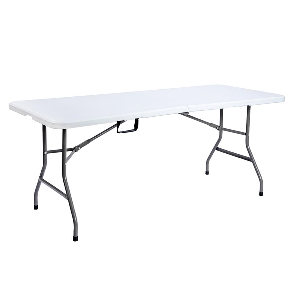 Mesa Plegable Portátil 180cm HDPE Blanca | Resistente Exterior e Interior | Fácil Transporte y Almacenaje
