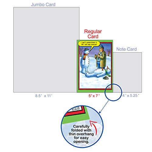 12 ‘Snowman Sneeze' Christmas Cards With Envelopes 4.63 X 6.75 Inch, Happy Holidays Silly Suspicious Snowman, Funny Snowmen Season's Greetings Cards, Merry Christmas With Hilarious Snowman B5706 #TOP3