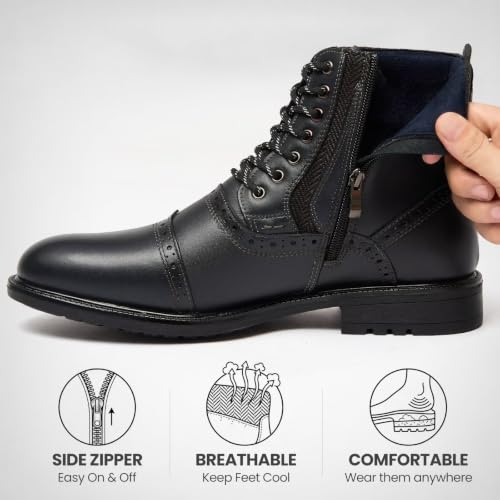 Image of Arkbird Mens Chelsea Boots, Stylish and Comfort Leather Chukka Ankle Boots with Zipper
