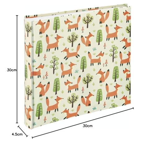 Hama Fotoalbum zum Einkleben von Kinderfotos (Fotoalbum zum Selbstgestalten DIY 100 Seiten für 400 Fotos Format 10x15, Fotobuch mit Pergamin Trennblättern, buntes Kinderfotobuch 30x30 cm, Motiv Fuchs)
