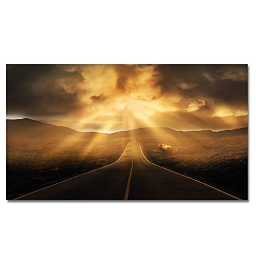 Affiche de paysage de montagne Sunset Highway | Toile moderne pour salon 50x100cm