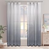 rideaux marque etoffes et toiles TAILLE ET MATÉRIAU : 2 pièces par paquet, environ 225 x 140 cm (hauteur x largeur) pour chaque côté. Les rideaux transparents aspect lin sont dotés d'un ruban froncé (7 cm de haut) sur le dessus pour faciliter leur installation et leur déplacement. Nos rideaux aspect lin sont doux, lisses et résistants, composés à 100 % de polyester.