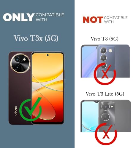 Image of Jkobi Lifetime Anti-Yellow Clear Back Cover Case for Vivo T3x 5G (Sleek Hard Crystal | Shockproof and Camera Protection)