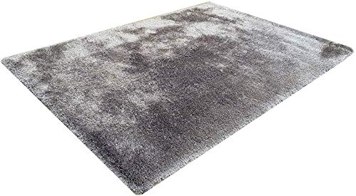 Image of Urban Modern Decor Features 6x8 Feet Modern Soft Shaggy Carpet Thick, Fluffy & 2 inch Pile Shag Rug for Your Kids Room, Bedroom & Livingroom(6x8 feet, Silver Plain)