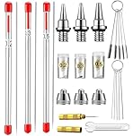 Xiciki 24pcs Airbrush Cleaning Kit with Airbrush Nozzle, Airbrush Replacement Parts Kit with Airbrush Cleaning Brushes, Needles, Nozzle Needle Cap Replacement Parts for Air Brush Spray Gun Kit
