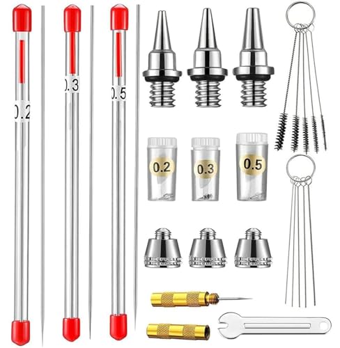 Airbrush Ersatzteile Kit, Airbrush Reinigungsset, Airbrush Zubehör, Airbrush Reinigungsbürsten, Airbrush Nadeln, Airbrush Düse Nadelkappe, Airbrush Reinigungsset Ersatzteil