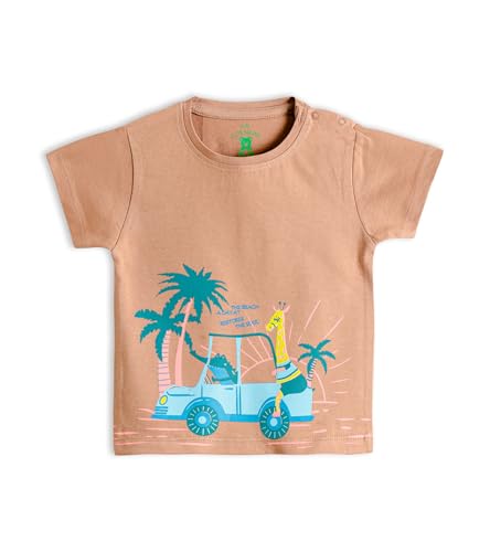 Image of YUV Infant Baby Boys & Girls 100% Cotton Printed Multicolor Half Sleeve T Shirts - 0 to 24 Months Babies, Pack of 5
