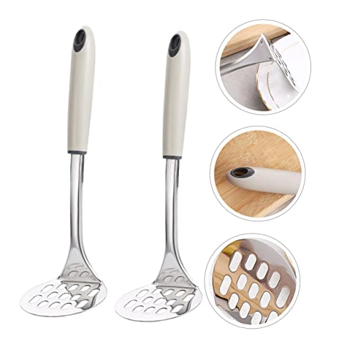 Kartoffelstampfer, 2 Stück, Schlammpresse, Mini-Stabmixer, Handmixer, Küche, Kartoffelstampfer, Kartoffelpüree, Mixer, Handkartoffelstampfer, Kartoffelpresse, Kartoffelpressplatte, Edelstahl, Babynahr