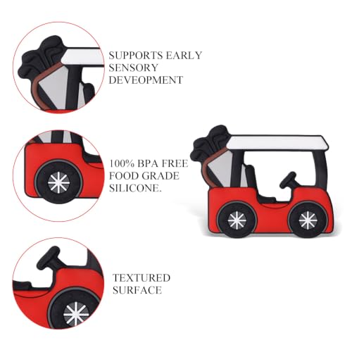 Image of Baby Silicone Golf Cart Teether,Sensory Chew Toys