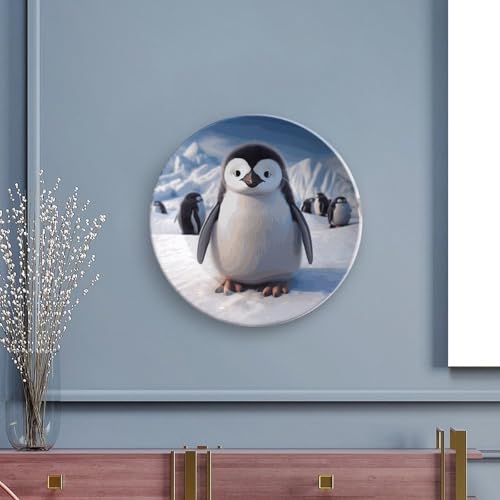 Plato decorativo con pingüino de porcelana Bone China 7 pulgadas miniatura 5
