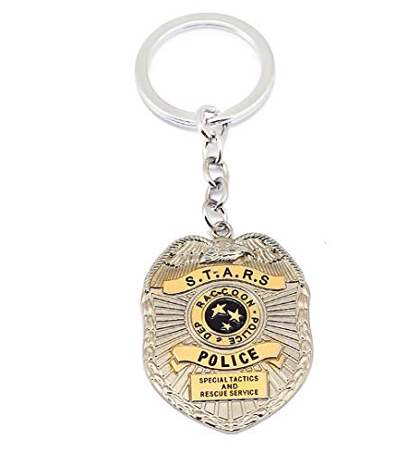 Gankchen Racoon Police DEP Badge Kechain Zinc Alloy Keychains Cute Keyring Car Key Ring Key Tag