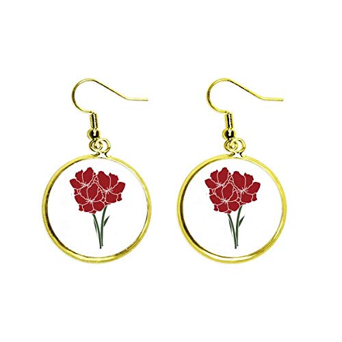 Pendientes de clavel dorado con gota larga y diseño de hoja vegetal para mujer