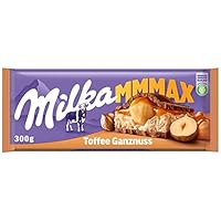 Milka Mmmax Toffee Ganznuss – Alpenmilch-Schokolade mit Karamell, Milchcrème und ganzen Haselnüssen – 300g