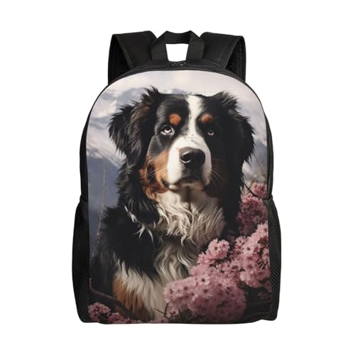 Bernese Mountain Dog Laptop Backpack for Women Men College Backpack Work Business Computer Bag Lightweight Bookbag Teacher Nurse Bags Casual Daypack Purse Travel Bag for Gift