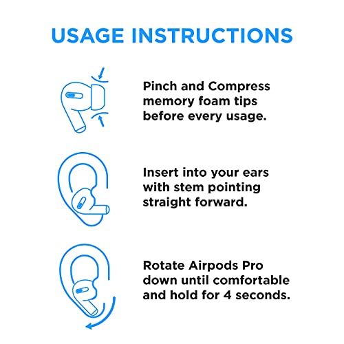 Image of Foam Masters Memory Foam Ear Tips for AirPods Pro 1st & 2nd Gen | Comfortable | Secure | Better Noise Cancellation | Version 3.0 Replacement Buds (Small - 3 Pairs, White)